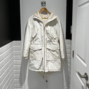 GAP Women's PrimaLoft Luxe Parka in ivory (Size XS PETITE)